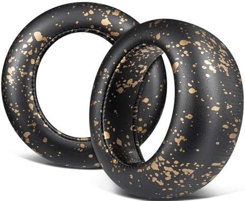 SOULWIT Cuscinetti Auricolari Ricambio per Sony per PlayStation PS5 Pulse Elite Wireless Cuffie, Cuscinetti Auricolari con Morbida Pelle Proteica, Schiuma Antirumore - Oro Nero