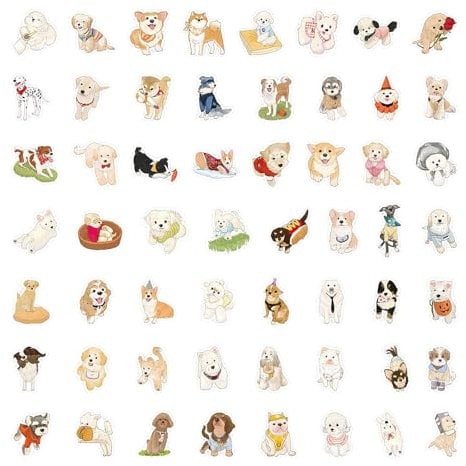 120 Pieces Cute Dog Stickers Cartoon Animal Stickers Waterproof Scrapbook Stickers Kawaii Funny Wall Decals Self Adhesive Decorative Aesthetic Sticker for Journal Laptops Phone Book Guitar Suitcase