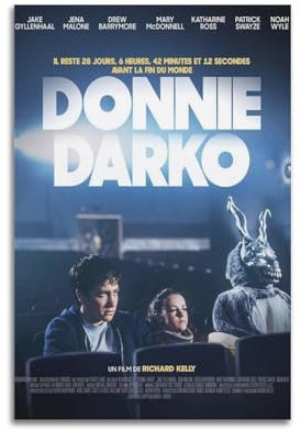HUCHUZHAN Donnie Darko Filmkunst-Poster, klassisch, dekoratives Poster, gruselige Atmosphäre, Wandkunst, Wandgemälde, Leinwandkunst, Design, dekorieren Sie das Wohnzimmer, 30 x 45 cm, ungerahmt, 34