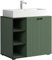 trendteam smart living - PureBliss - Waschbeckenunterschrank - Grün - Rillenoptik - 3 offene Fächer + 1 Einlegeboden + 80cm Aufsatzwaschbecken - (BxHxT) 90 x 91 x 53cm - edle Metallgriffe