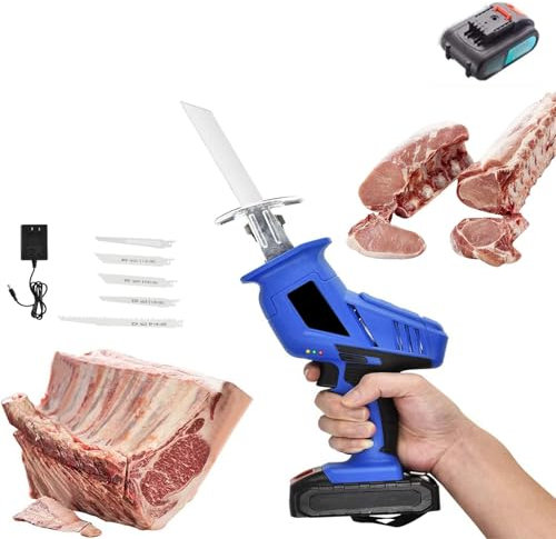 Générique Scie Alternative éLectrique Scie à Os De Boucher Machine à Scie à Os Scie De Boucherie Domestique Commerciale éLectrique Scie à Os De Boucher Portative pour Couper La Viande/Os,01,1 Battery