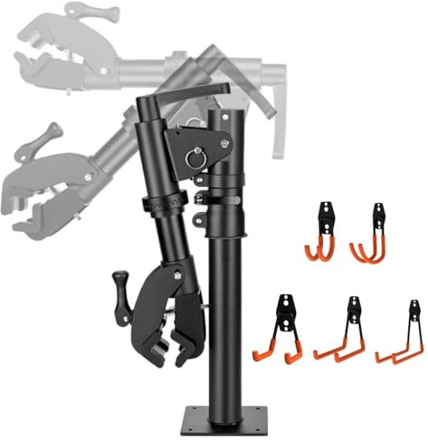 CZMYCBG Mount Bike Repair Stand Rack, 360° Rotating Clamp, Stable Wall Mount Workbench, Height Adjustable Bike Clamp Rack