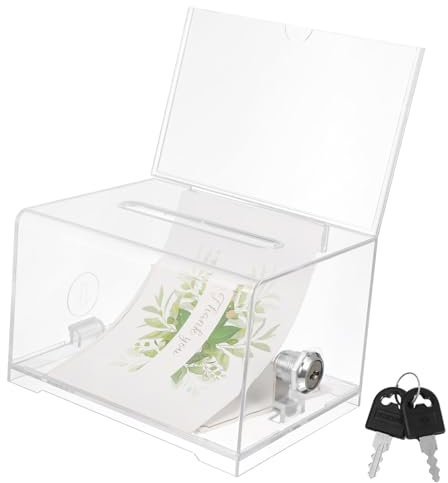 OFFSCH Acrylbox Mit Schlitz, Transparenter Briefkasten Für Fundraising Spenden-urne Für Sammlungen in Büros Und Veranstaltungen