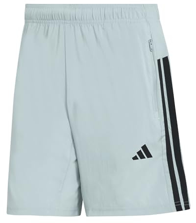 adidas Herren Workout Essentials Base 3 Stripes Woven Short 5 Inches Shorts, Wonder Sage/Black, S
