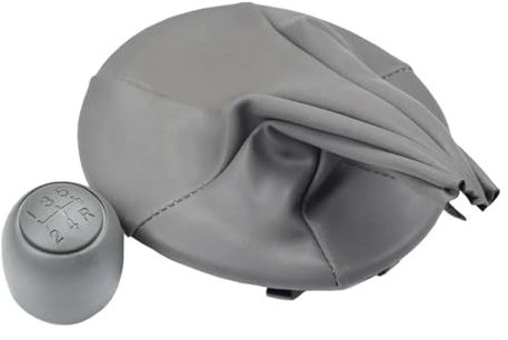 UOEMCRTB Manuell Schaltknauf Schaltknauf Schaltsack Manschette Für F&iat Für Panda 2003–2012/500/500C 2007–2013(Gray)