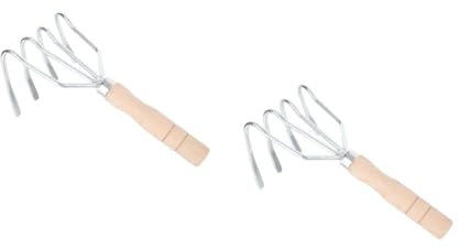 LIOOBO Gartenrechen Aus Mit Holzgriff Für Bodenauflockerung Und Erdnussausgrabung Langlebiges Kultivierungswerkzeug Für Gartenarbeiten