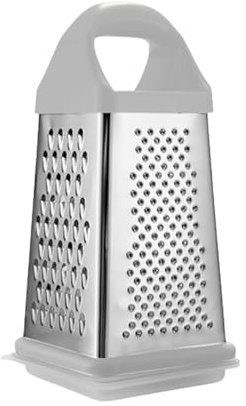 Reibe mit 4 Seiten, Reibe - 4-seitige Gemüsereibe, Edelstahl mit Aufbewahrungsbox, Karottenslicer für feines, mittleres und Grillen und Schneiden,