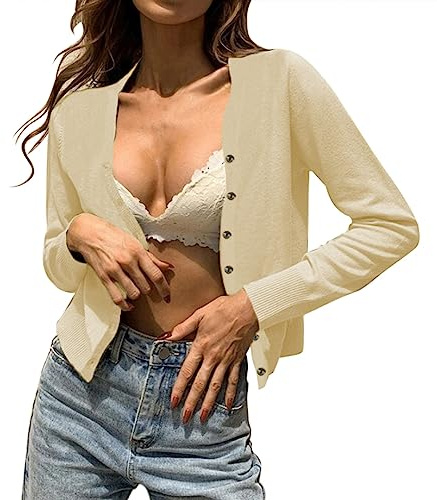 Cardigan boutonné en tricot pour femme, léger, vintage, confortable, doux, décontracté, ouvert sur le devant, manteaux tricotés de couleur unie