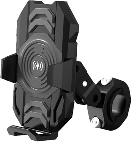 Shockproof Waterproof 15W Wireless Charger GPS Navigation Bracket Motorcycle Phone Mount Motorbike Cellphone Mount Gps Navigation Bracket(Black)