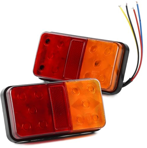 LIGBT 2x LED Anhänger Rückleuchten 12V LKW Bremslicht Rücklicht Anhängerbeleuchtung Blinklicht Anzeige für Anhänger KFZ Trailer Caravan Wohnwagen Boot Vans
