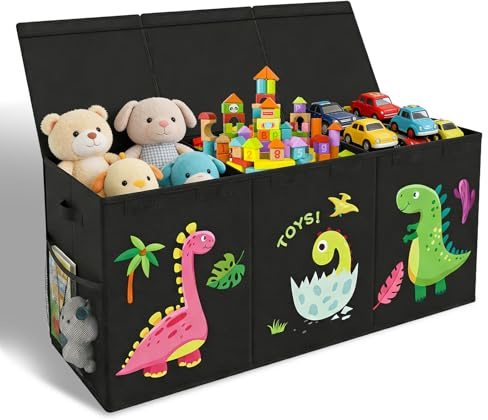 Extra Groß Aufbewahrungsbox mit Deckel Kinder,130l Große Faltbare Spielzeugkiste mit Griff,Aufbewahrungsbox Kinder,Spielzeug Aufbewahrung Im Kinderzimmer für Kleidung Bücher Schlafzimmer,98*34*40cm