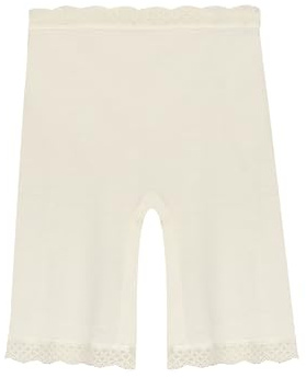Dilling Damen Shorts aus Merinowolle/Seide mit Spitzenbesatz - Natur 46
