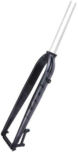 YADZISW Fourche Rigide pour VTT 26, 27,5, 29, 1-1/8, Droite, 700c, Frein à Disque Avant QR 9 x 100 mm (Couleur : Noir, Taille 27,5)