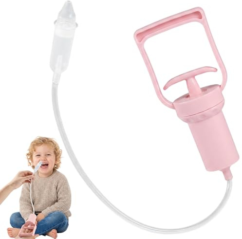Aspirador Nasal,Aspirador Nasal Bebé Manual con Bomba,Eliminador de Mucosidad,Succionador de Mocos,removedor de moco de succión fuerte,Alivio de la Nariz Obstruida,Fácil de Lavar (Rosa-1 ud)