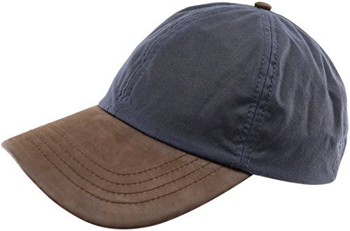 SNUGRUGS Baseballkappe für Herren, gewachst, wasserdicht, mit Lederschirm Hergestellt in Großbritannien Gr. Einheitsgröße, navy
