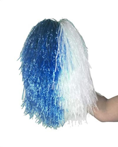 Horror-Shop Blau-Weißer Cheerleader Tänzerin Pompon Puschel