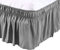 PiccoCasa Cache-sommier élastique à volants de 38 cm - Cadre de lit en microfibre brossée - Double - Gris