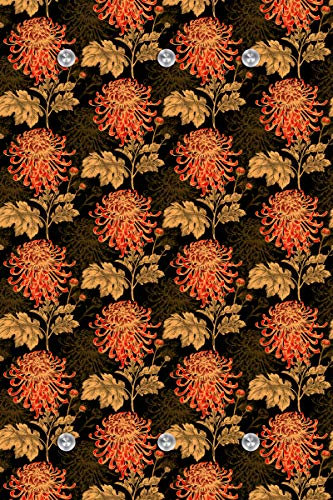 Queence Design Garderobe 80x120 cm | Wandgarderobe mit 6 Edelstahlhaken | Flurgarderobe | Garderobenhaken | Garderobenpaneele | Blumen Kleiderständer | Garderobenständer | Orange Pattern