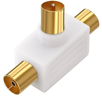 APM 411014 - Te Coaxial 9,52mm (1 Mâle + 2 Femelles) - Répartiteur pour Antennes - Adaptateur - Connecteur antenne - Répartiteur coaxial - connecteur Femelle