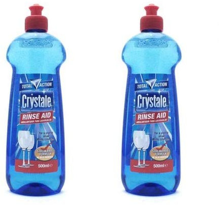 Crystale: Dishwasher Rinse Aid for Sparkling Clean Dishes Spotless Dishes and Streak-Free Glass Ware- 500ml (Set of 2)