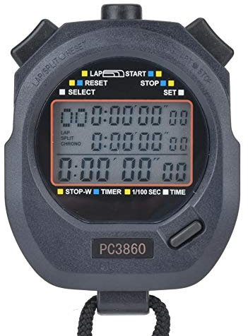 Chronomètre de Sport pour la Course à Pied, Chronomètre Compte à rebours Chronomètre 3860 Minuterie Chronomètre Numérique avec Extra Large Affichage et Boutons(1)