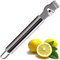 Rallador de limón de acero inoxidable con cuchillo canal, pelador de cítricos naranja