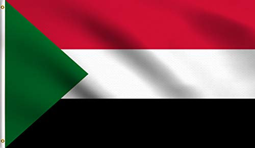 DMSE Flagge Sudan, 90 x 150 cm, 100 % Polyester, 100 D