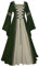Feynman Robe Medievale Femme - Robe rétro femme, à manches trompettes - Robe de palais, fête, Robe Renaissance Femme