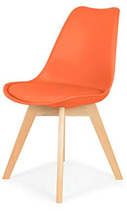 IHANA Dining Chair with Cushioned Pad Seat & Solid Beech Wood Legs for Mid Century Modern Dining Room Living Room Bedroom Kitchen & Lounge