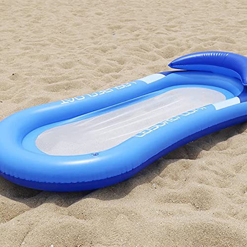 Schwimmmatte Sommer Pool Luftbett PVC Sommer mit Mesh Tragbare Faltbare Wasser Schwimmbett Pool Sofa Luftmatratzen 63 * 35 ''