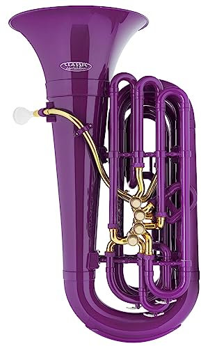 Classic Cantabile MardiBrass Kunststoff Bb-Tuba - Extrem leicht und sehr stabil - Material Korpus: ABS Kunststoff - Mundrohr und Maschine aus Messing - mit Gigbag & Mundstück - Farbe: Lila