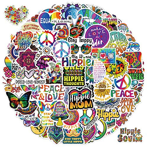 200 Stück, Trippy Aufkleber, Peace Love Aufkleber, Stoner Psychedelic Aufkleber, Hippies Aufkleber Aufkleber für Wasserflasche, Laptop, Skateboard, Gepäck, Gitarre