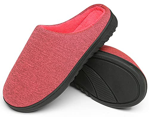 ChayChax Chaussons Maison Femme Homme Chauds Hiver Pantoufles d'Intérieur Mémoire Mousse Coton Chaussons Léger, Rose B, 40/41 EU