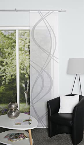 Voile-Schiebegardine Joanna, Scherli, transparent, grau, Größe BxH 60x245 cm