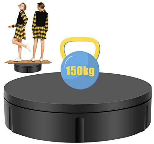 FONOBO Présentoir Rotatif, Charge de 330 lb/150 kg, Plateau tournant d'affichage motorisé pour Photographie de 12 po pour Mannequin à 360 °,Black