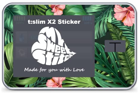 MySweetStitch Pumpen-Sticker für Tandem t:slim X2 Tropical Flower | Individueller Look, passgenauer Zuschnitt, wasserabweisendes Premium-Vinyl, Schutz vor Kratzern