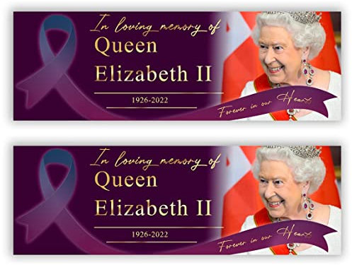 In Loving Memory of Queen Elizabeth II Outdoor Banner Rest in Peace Memorial Poster God Bless the Queen Respectful Tribute RIP Banner