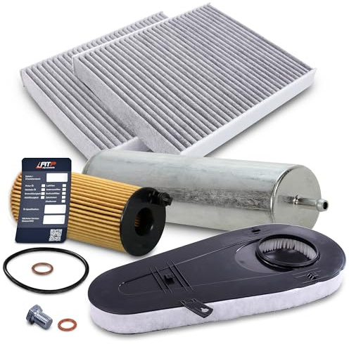 BESTPRICE ATP Inspektionspaket Filterset mit 1x Ölfilter, 2x Innenraumfilter, | Kompatibel mit: BMW 5, 5 Gran Turismo, 5 Touring, 7
