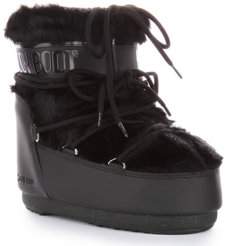 Moon Boot Icon Low Faux Fur Stiefel Damen Schwarz - 36/38 - Schneestiefel Shoes