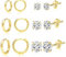 ALEXCRAFT Gold Ohrringe Set Damen, Kleine Gold Creolen AAA+ Diamant Zirkonia Ohrstecker Ohrringe Set, 6 Paar 14K Echt Vergoldete Hypoallergen 925 Knorpel Huggie Creolen Ohrringe Mini Kugel Ohrstecker
