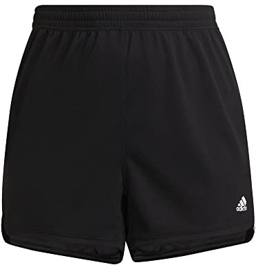adidas Damen Pacer 3-Stripes Knit Shorts (Plus Size), Black/White, 3XL Plus