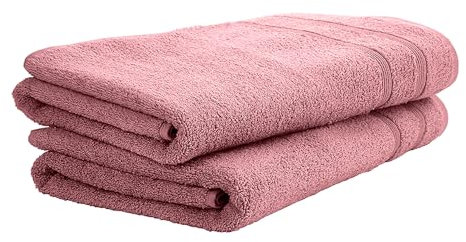 Uncover by Schiesser Duschtücher Brooklyn im 2er Set aus weichem Baumwoll-Frottier, Made IN Green, Farbe:Altrosa, Größe:70 cm x 140 cm