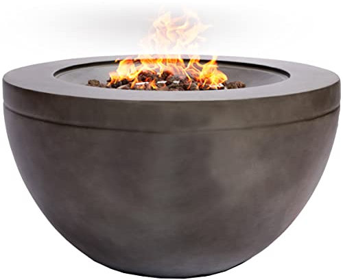 Centurion Supports Tabiti Dark Grey Lavish Garden & Patio Gas Fire Pit with Eco-Stone Finish