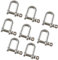 TOP-VIGOR 8Pcs 5mm D Ring Shackles, M5 Heavy Duty D Links Hook Shackle Clip Safety Shackle Lock 304 Stainless Steel Bow Lifting Shackle for Chains Wire Rope Lifting