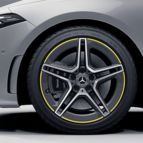 DualColorStampe Aufkleber Streifen Kompatibel mit Mercedes-Benz AMG Alufelgen 18 Zoll Rad Felgen Streifen Aufkleber Auto Sport COD.0337 (gelb)