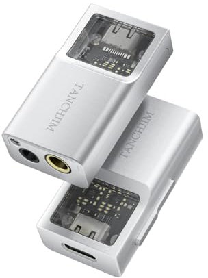 TANCHJIM Space HiFi-Ohrverstärker mit kleinem Schwanz, tragbar, 3,5 mm und 4,4 mm Ausgang, silberfarben