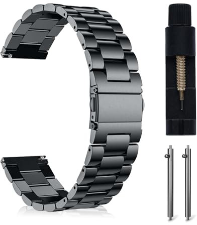 MaEiol 22mm Edelstahl Metall Armband für Huawei Watch 5 46mm / Huawei Watch GT 5 Pro/GT 5/GT 4 46mm, Business Uhrenarmband Armbänder für Damen Herren - Spacegrau