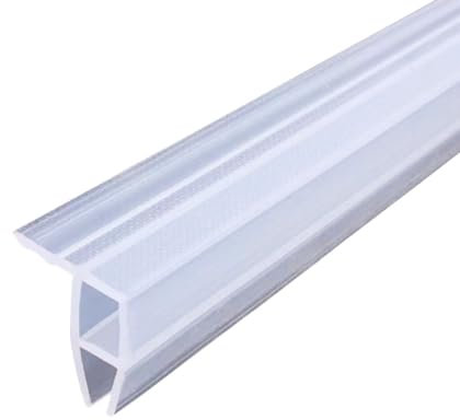 Cozylkx Frameless Glass Door Seal Strip Vertical Corner Shower Screen Door Seal, Fits 8mm Glass, Gap to 10mm