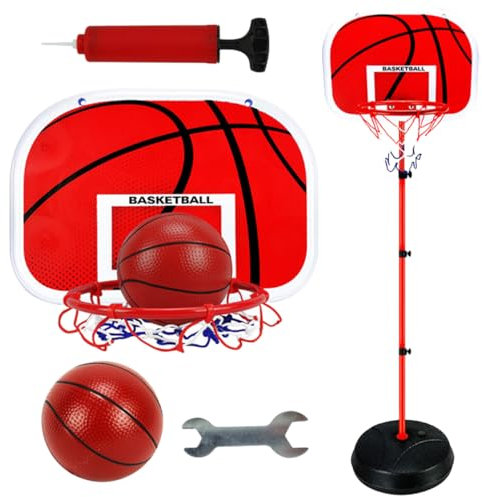 Abaodam Basketball Stand Toy Basketball Hoop for Kids Basketball Toy Kids Sports Toys Over Door Basketball Hoop Indoor Outdoor Basketball Hoops Shooting Rack Child Red