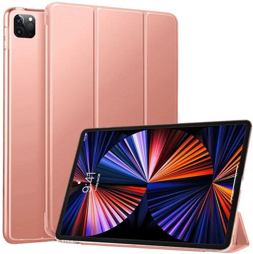 Smart-Schutzhülle für iPad Pro 12,9 Zoll 6. (Gen) 2022, 5. (Gen) 2021, 4. (Gen) 2020, iPad Pro 12,9 Zoll (3. Generation) 2018, Modelle A2229, A2069, A2378, A2436, A1876 (Rose Gold)